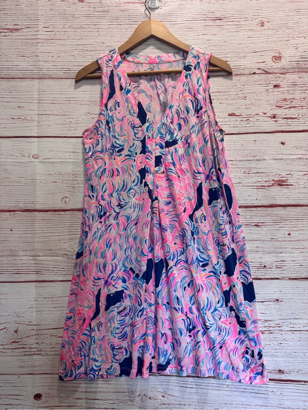 Lilly Pulitzer Amina Swing Dress in Pink Pelican Head In The Sand Sz S - Picture 3 of 9